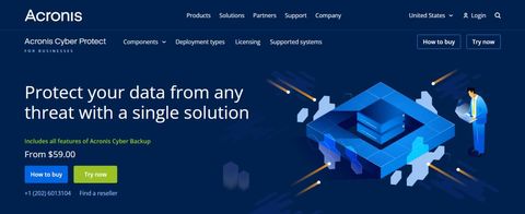 Acronis Cyber Protect website screenshot