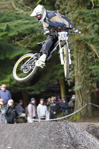 A rider catches some air