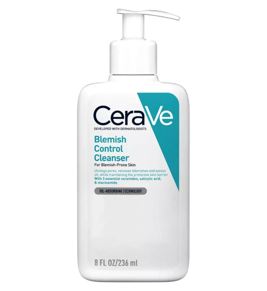Cerave Blemish Control Face Cleanser With 2% Salicylic Acid & Niacinamide for Blemish-Prone Skin 236ml