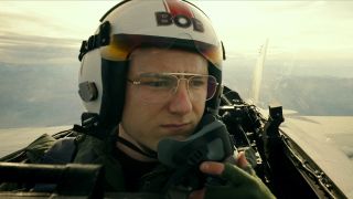 Lewis Pullman's Bob flying in fighter plane in Top Gun: Maverick