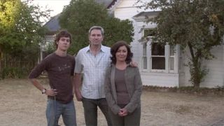 (L-R) Martin Sharpe as Mathew Palmer, David Pledger as Russell Palmer and Rosie Traynor as June Palmer in "Lake Mungo"