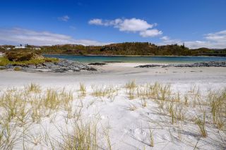 The 'Silver Sands of Morar' is the Scottish Highlands is on the North West Coast between Fort William and Mallaig