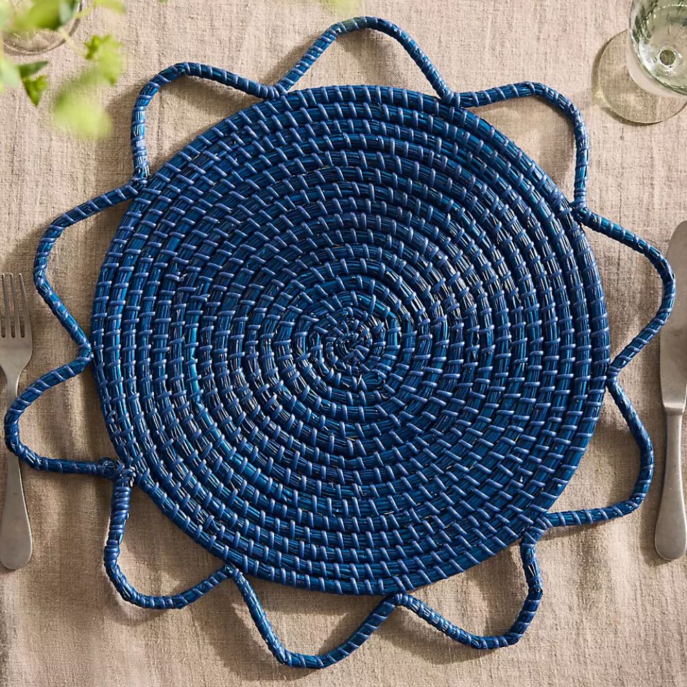 Navy Woven Seagrass Charger