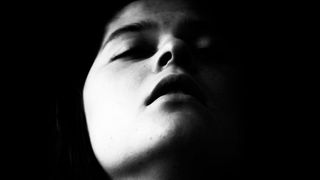 Depressed Laura Hospes black and white self-portrait