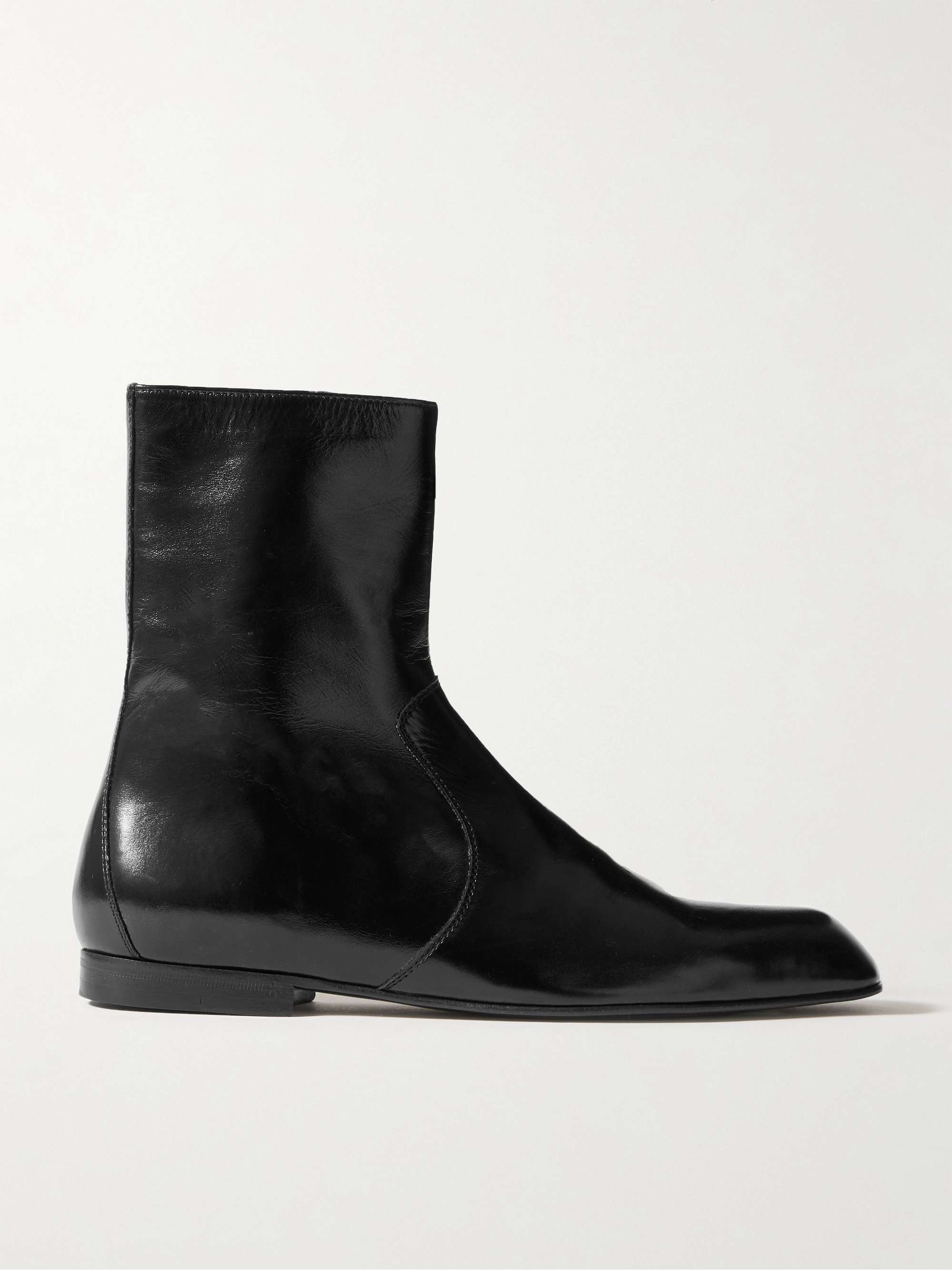 Colt Glossed-Leather Ankle Boots