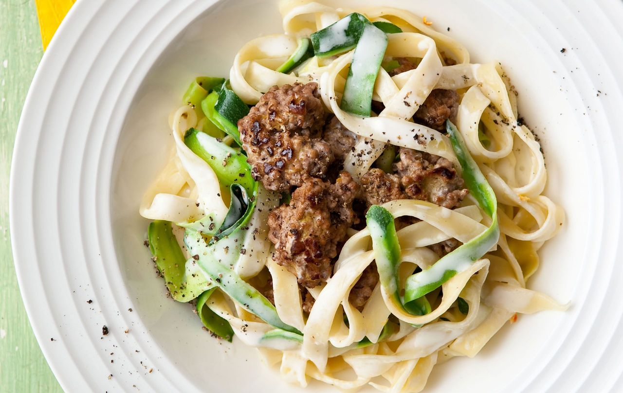 Meatballs with lemon tagliatelle