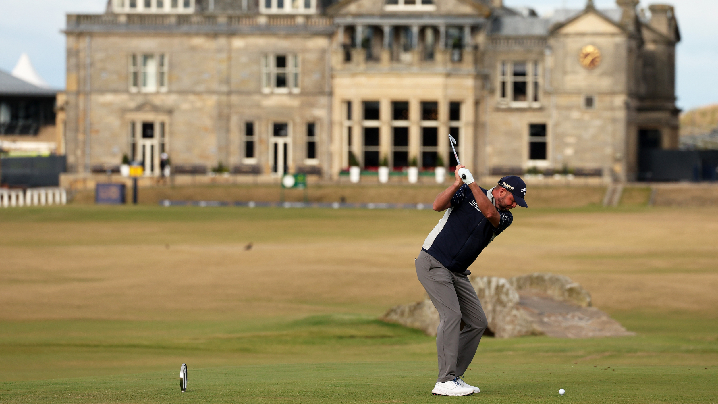 Marc Leishman takes a shot at The Open at the Old Course