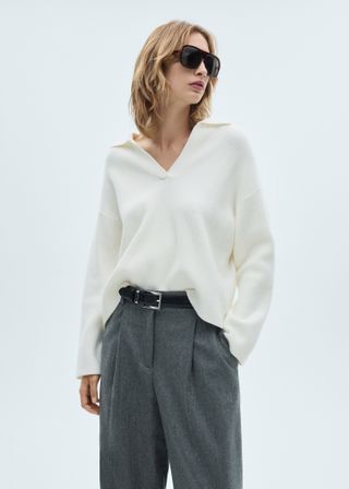 Knitted Polo-Neck Sweater - Women | Mango United Kingdom