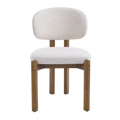 Beige and Wood Dining Chairs