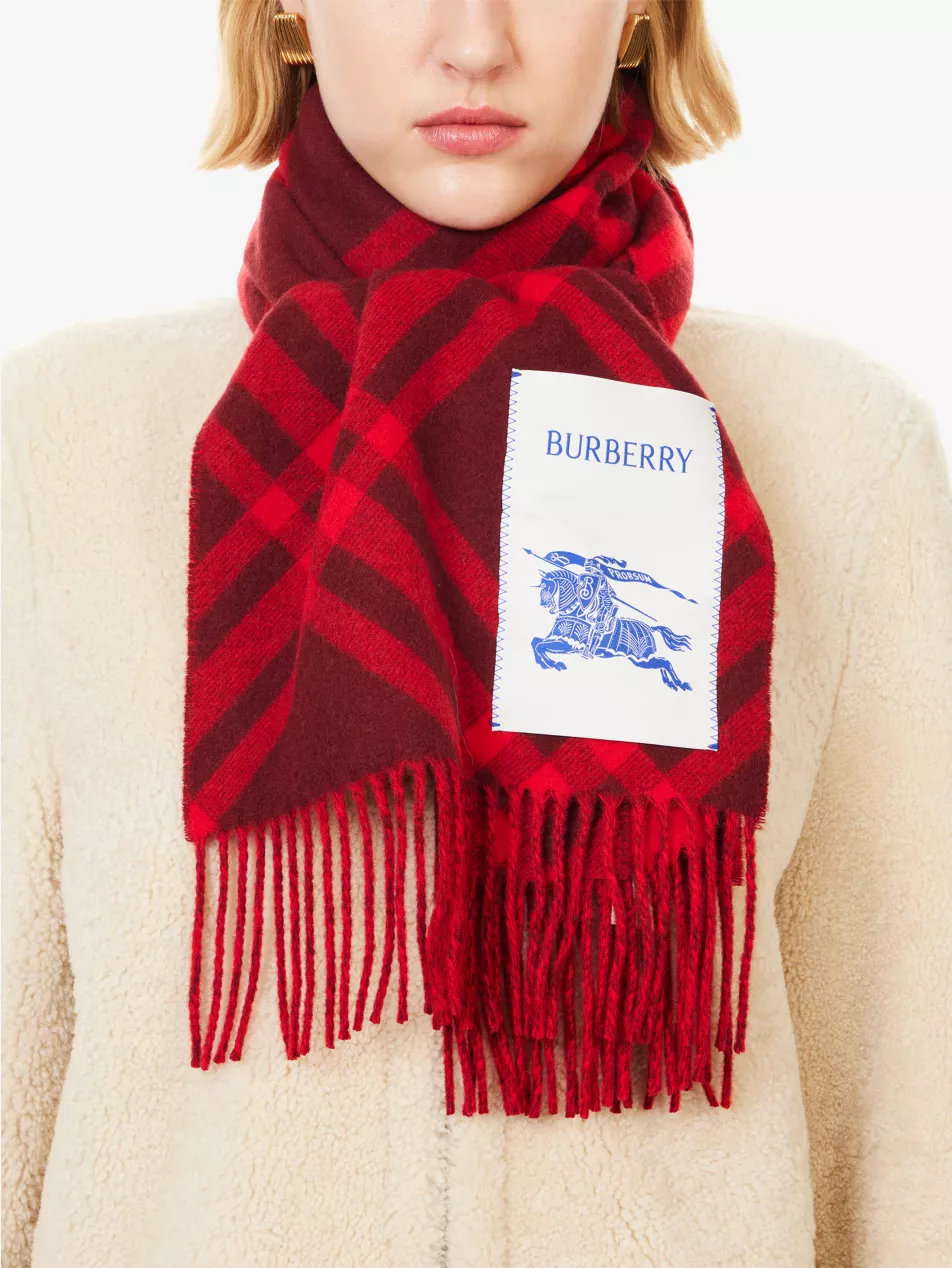 Check Cashmere Scarf
