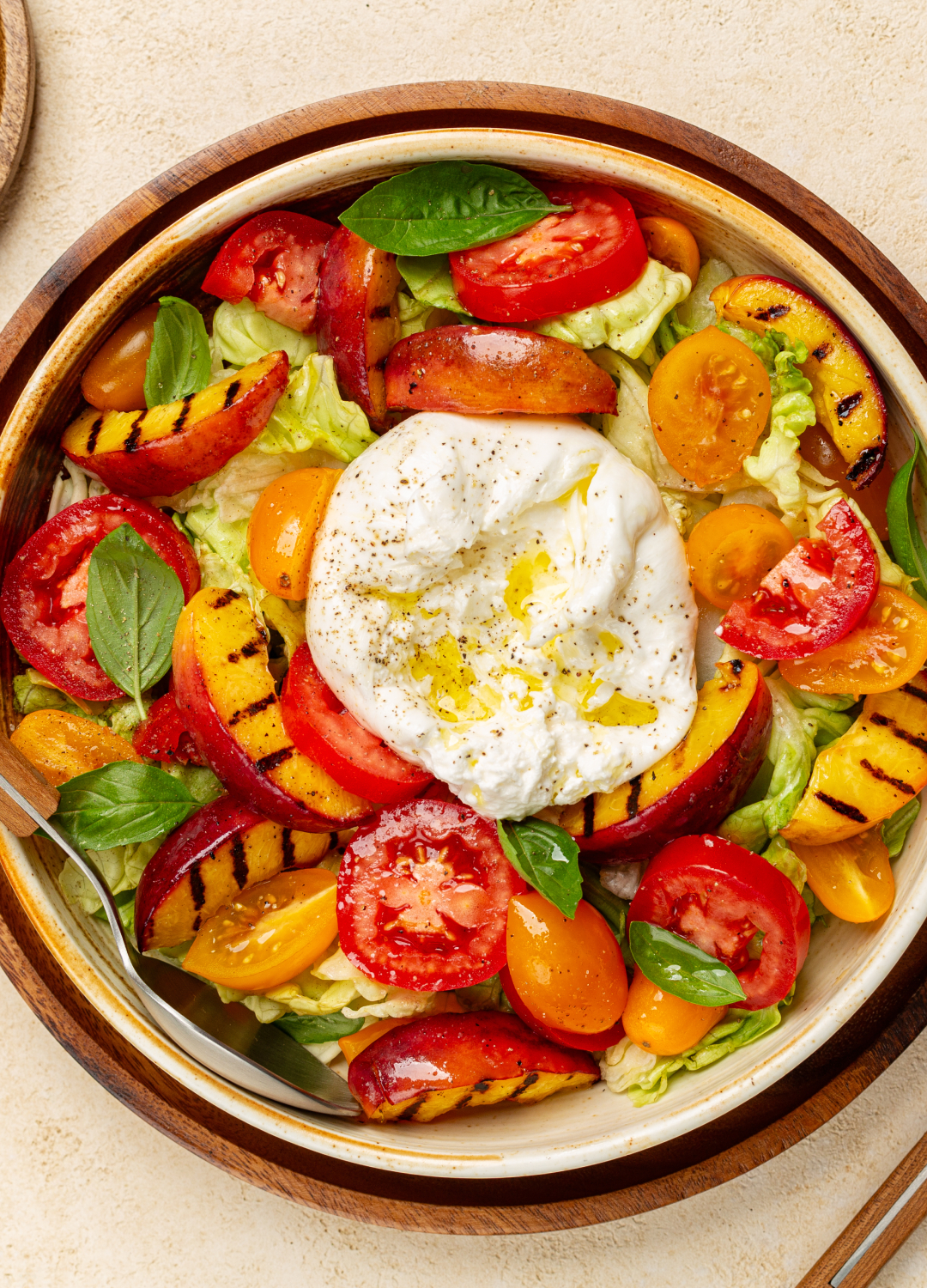 Brunch-style sharing burrata