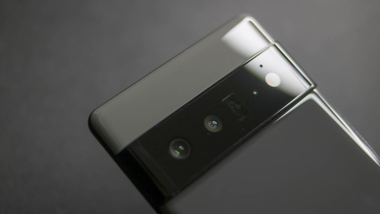 A closeup of the Google Pixel 6 Pro's camera bar