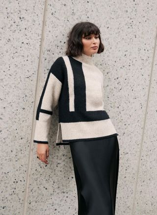 Neutral Colour Block Jumper