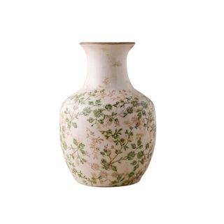 Distressed floral vase