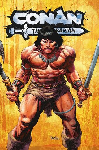 The main cover for Conan The Barbarian #1.