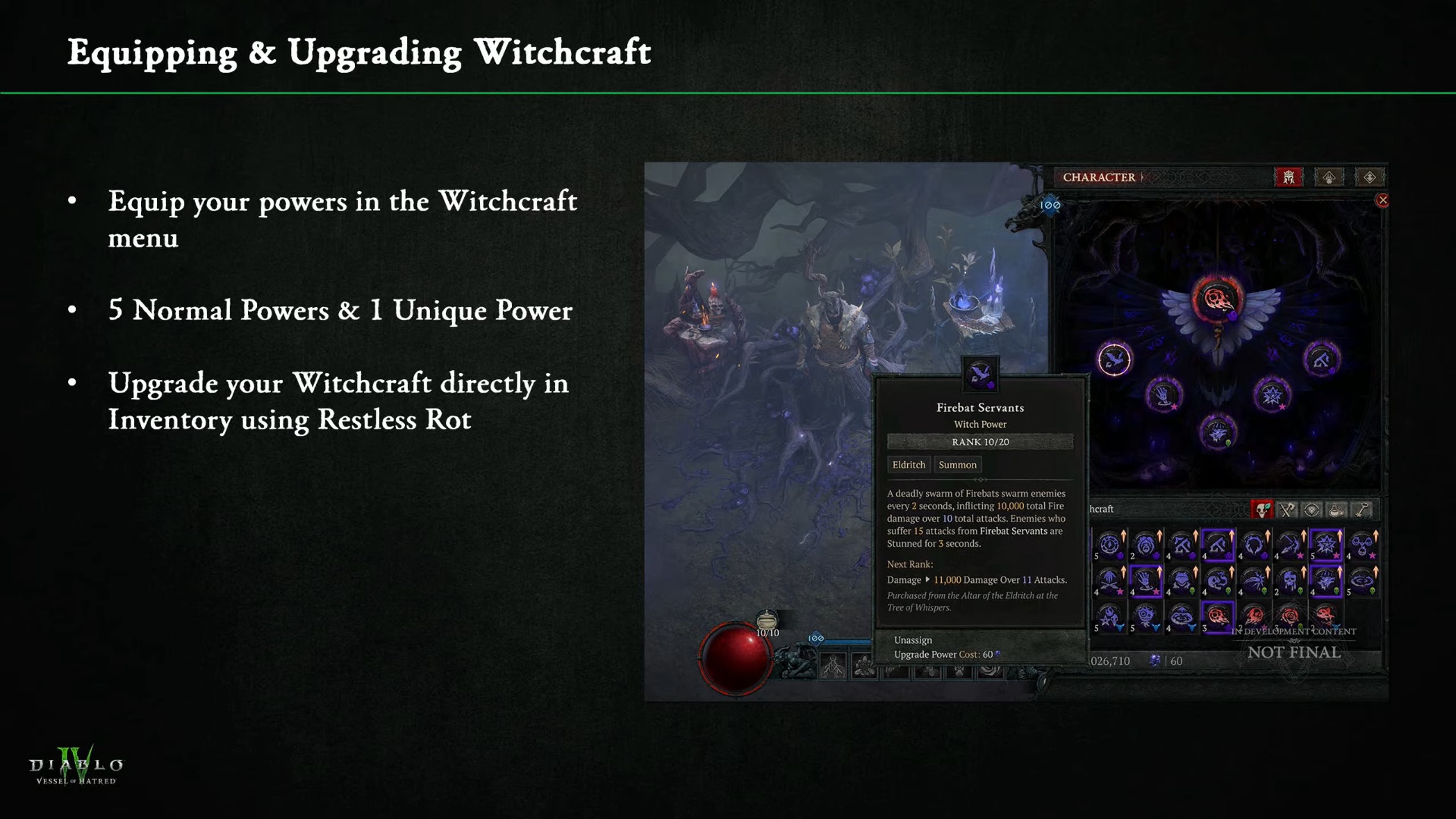 Diablo 4 witchcraft menu