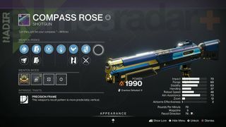 Destiny 2 Solstice Compass Rose shotgun PVE roll