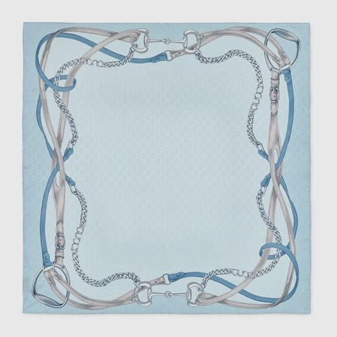 Printed Gg Silk Jacquard Carré