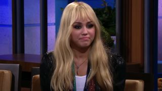 Hannah Montana/Miley Stewart is interviewed on Hannah Montana