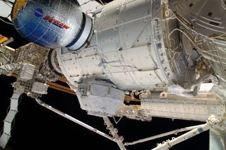 New addition to the International Space Station, the Bigelow Expandable Activity Module (BEAM) attached to Node 3 of the orbital complex.