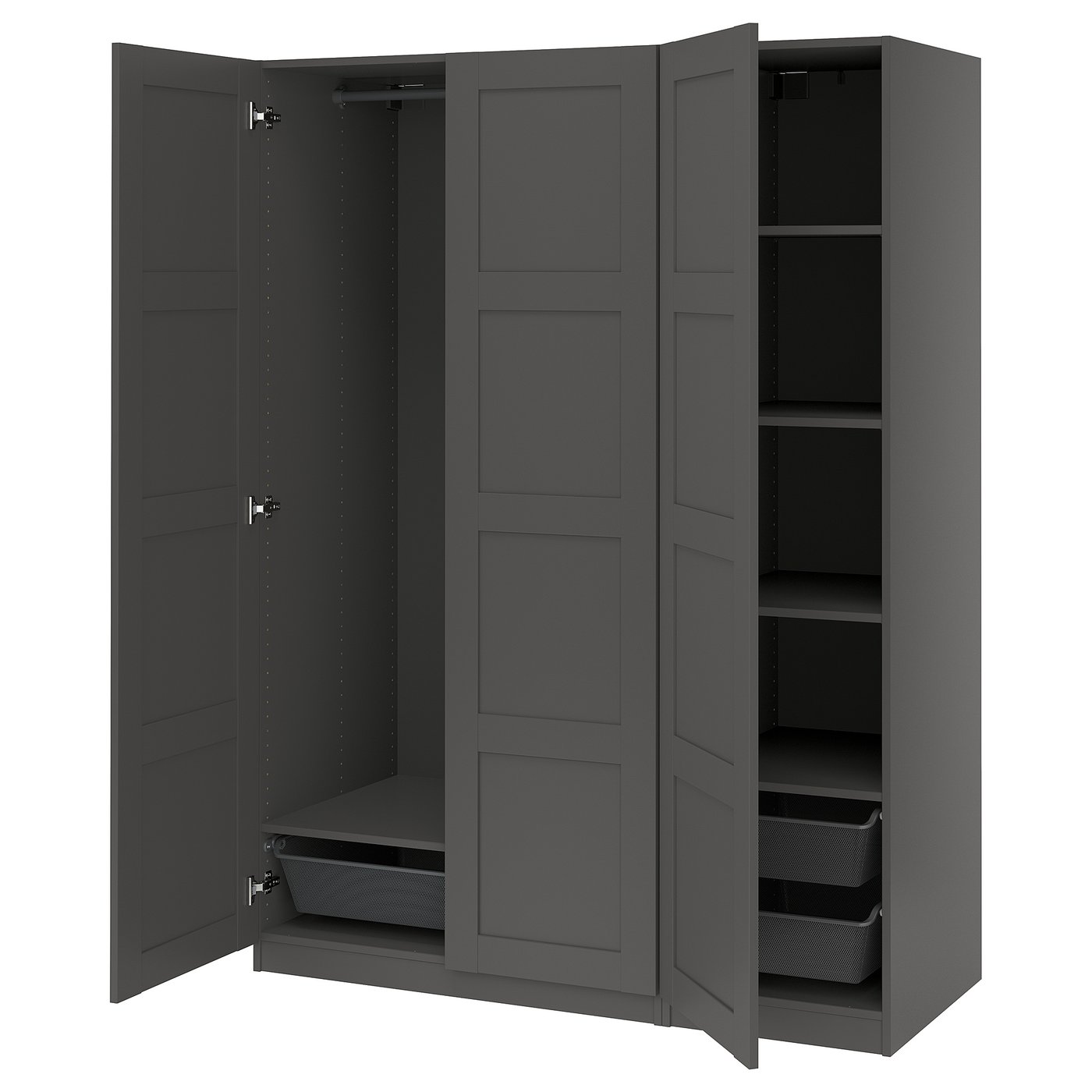 Pax / Bergsbo Wardrobe Combination - Dark Gray 59x23 5/8x79 1/4 "