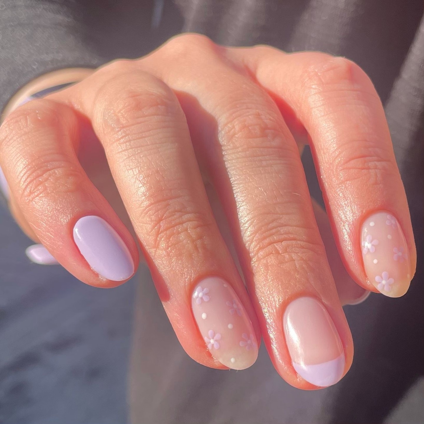 purple floral nail ideas