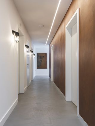 LEd lighting in windowless hallway ideas