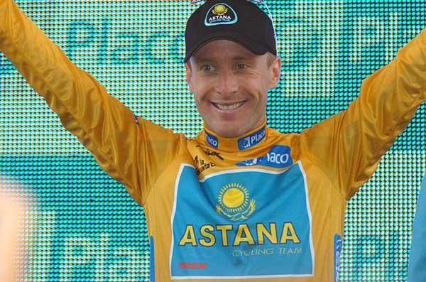 Levi Leipheimer (Astana) also claimed the overall lead after the time trial.