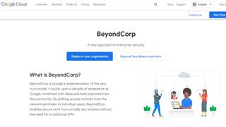 Website screenshot for Google BeyondCorp