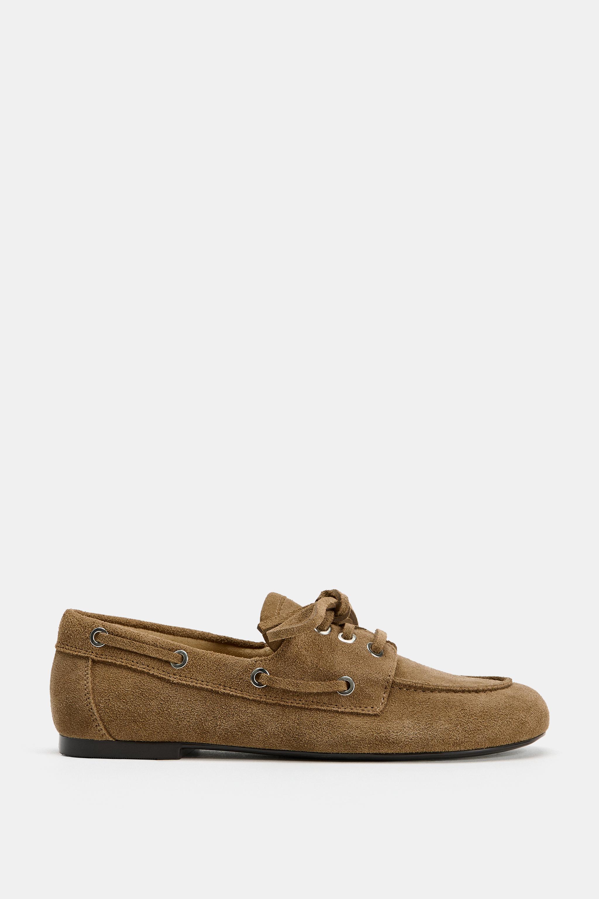 Suede Nautical Loafers - Sandy Brown - 5