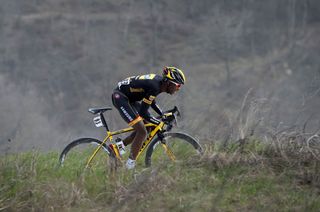 MTN-Qhubeka's Adrien Niyonshuti riding the 2014 Strade Bianche