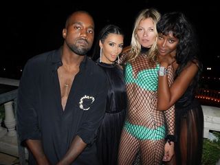 Kate Moss, Naomi Campbell, Kim Kardashian and Kanye West at Riccardo Tisci's birthday party
