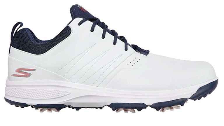 Skechers Go Golf Torque Pro Golf Shoes in white and navy