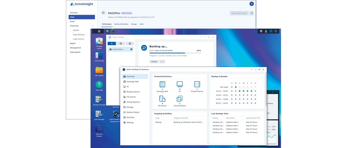 The Synology RackStation RS422+ user interface