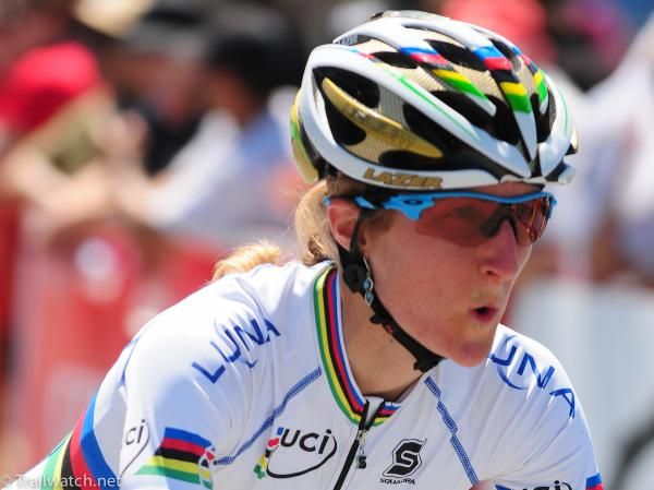 Catharine Pendrel seemed relieved that the hot race was over