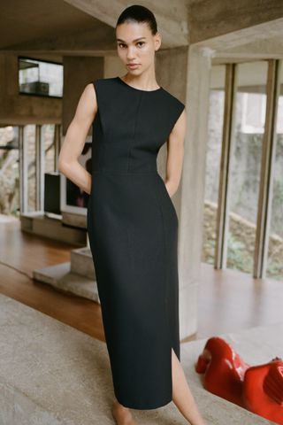 ZARA Crepe Midi Dress