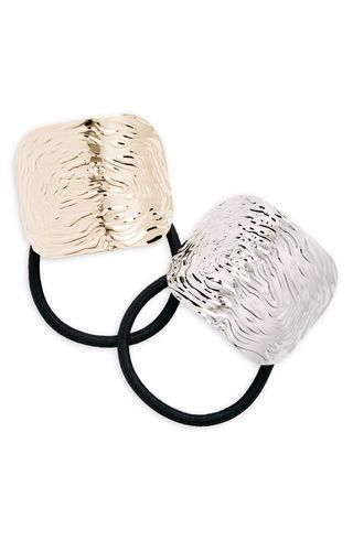 Textured Metal 2-Pack Hair Ties