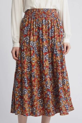 Harlow Floral Linen Blend Maxi Skirt