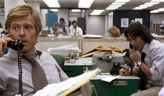 All The President's Men Robert Redford Dustin Hoffman making important phone calls