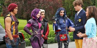 The main cast of Descendants showing up to the mainland in Descendants.