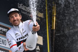 Fabian Cancellara celebrates his stage 7 win at Tirreno-Adriatico