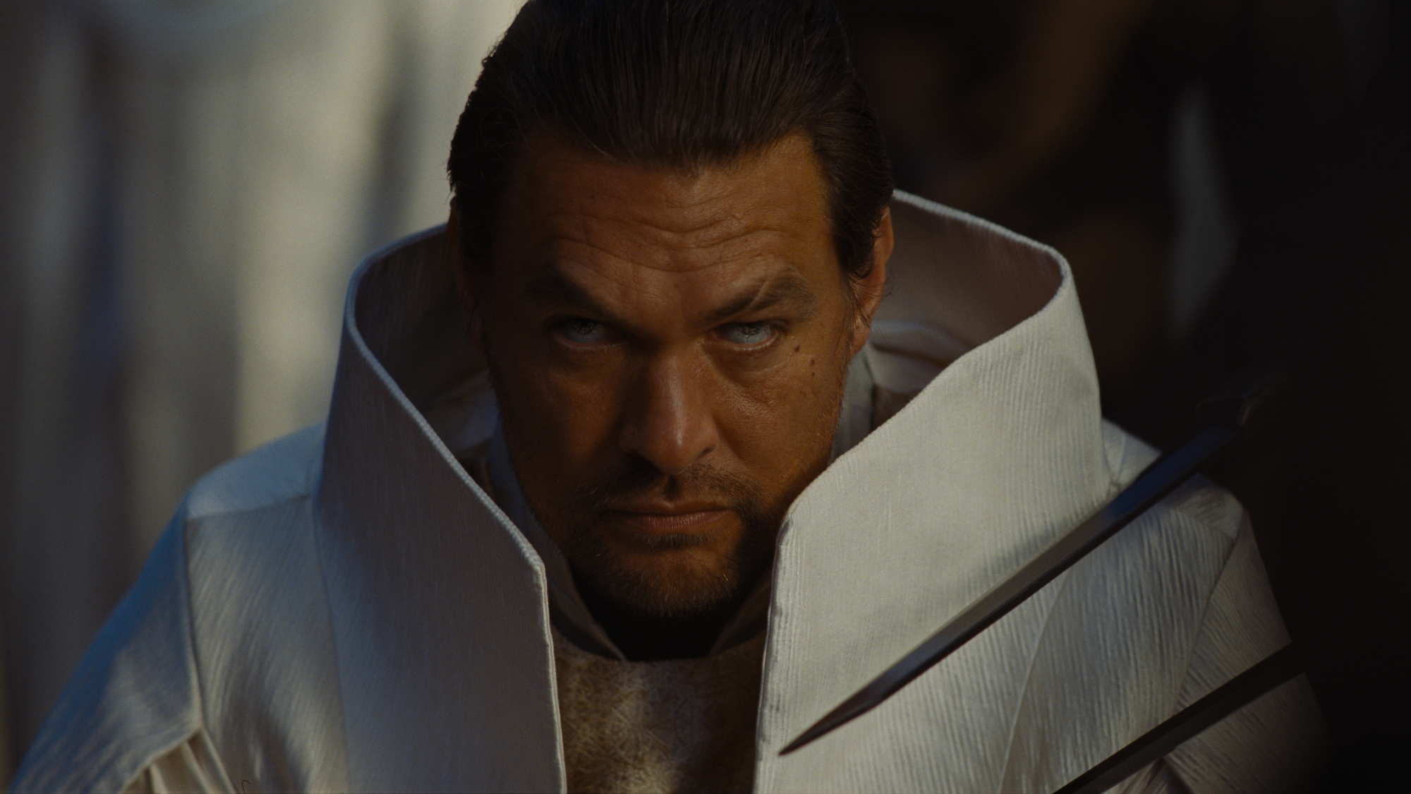Hayt (Jason Momoa) looks forward in Dune: Part Three.