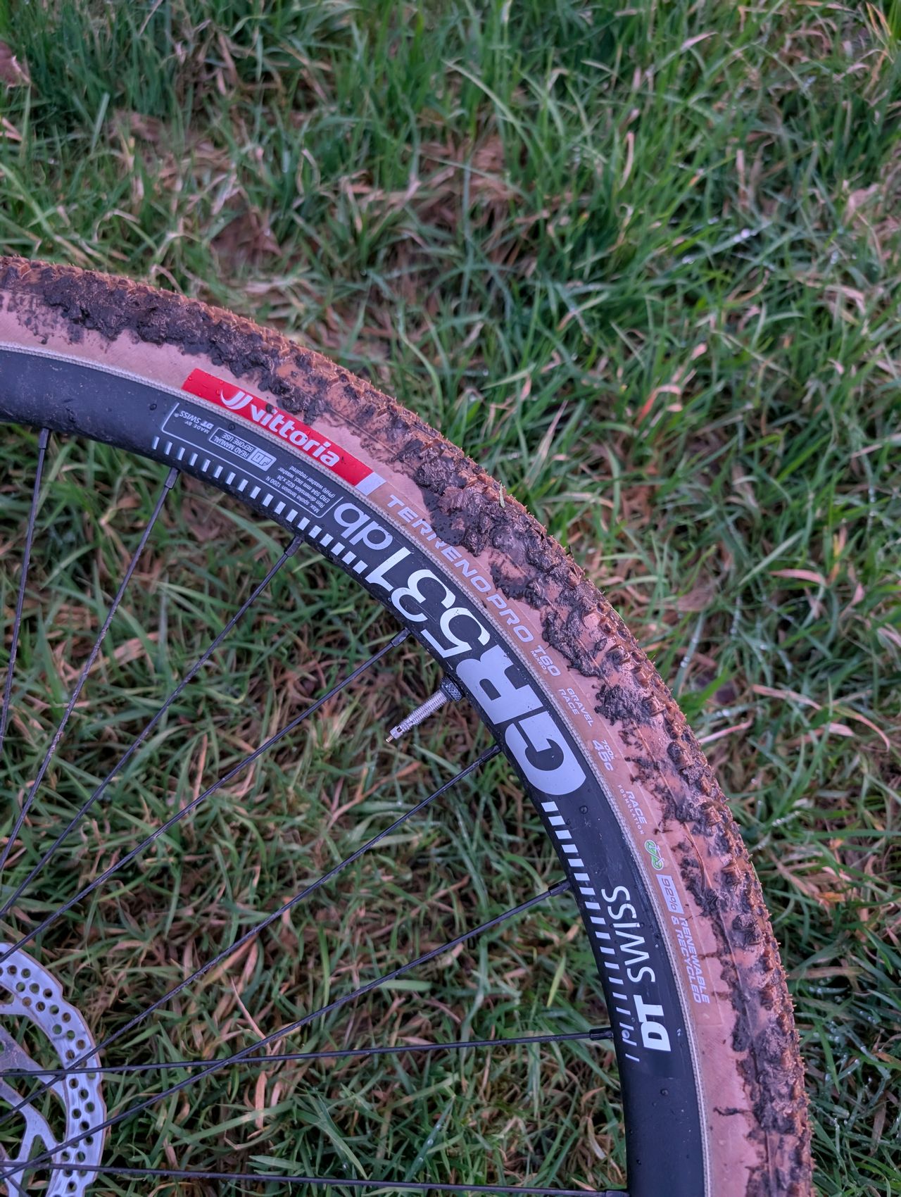 Vittoria T60 Pro Mixed Gravel Race tyre in muddy conditions