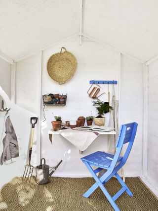 shed interior painted with Cuprinol