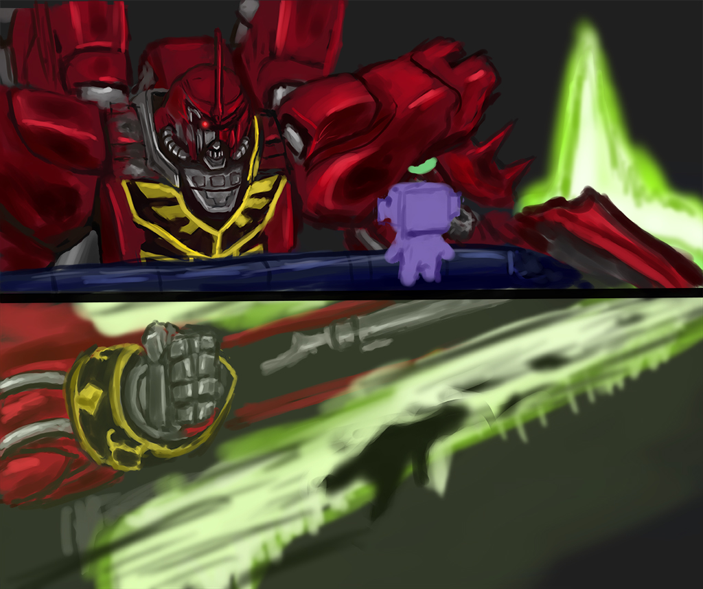 Wumpus being annihilated by a Sinanju, as illustrated by X user @Cassius_comm.