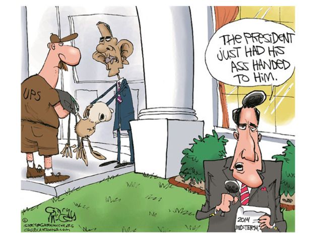 Obama cartoon midterm election Democrats results