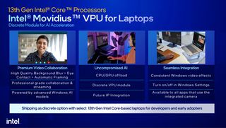 Intel Raptor Lake CPUs' new "Movidius VPU" functionality explained by a handy infographic provided by Intel
