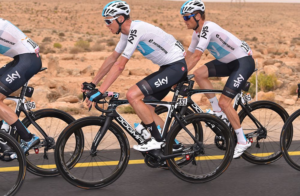 Chris Froome (Team Sky) during stage 3 at the Giro d'Italia