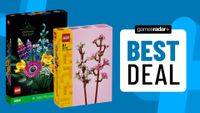 deals image with lego flowers on a blue background