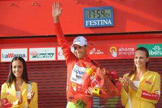 Nibali in the red jersey at La Vuelta in 2010